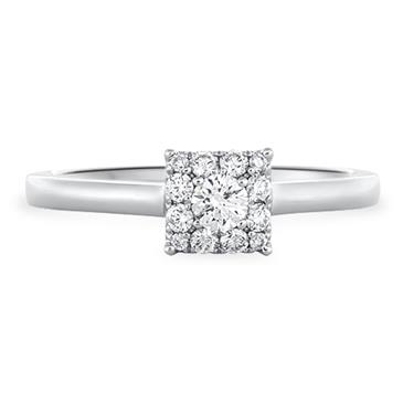 Prima Diamond Square Cluster Ring