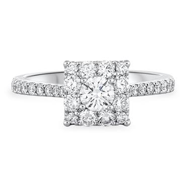 Prima Diamond Square Cluster Ring With Diamonds On Shank