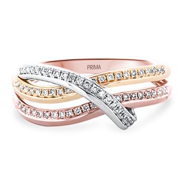 Prima Diamond Tri Color Band