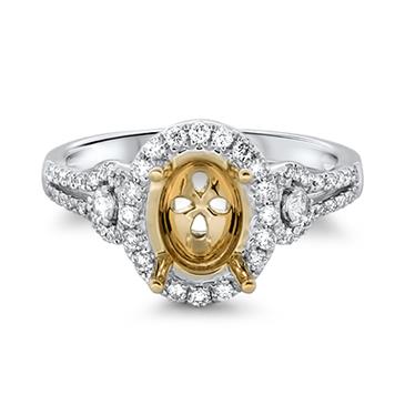 Prima Diamond Two Tone Oval Halo