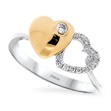 Prima Double Heart Diamond Ring