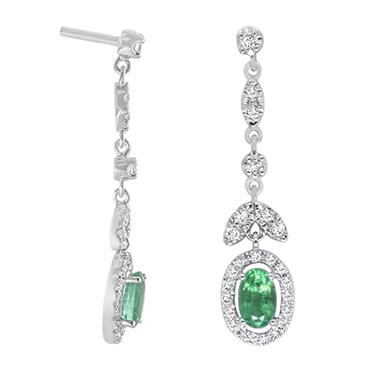 Prima Emerald & Diamond Drop Earrings