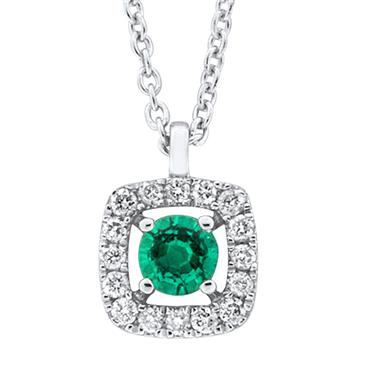 Prima Emerald & Diamond Pendant With Chain