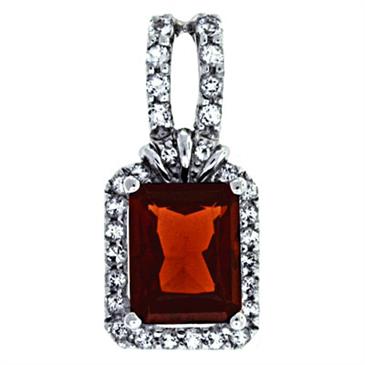 Prima Garnet & White Topaz Pendant