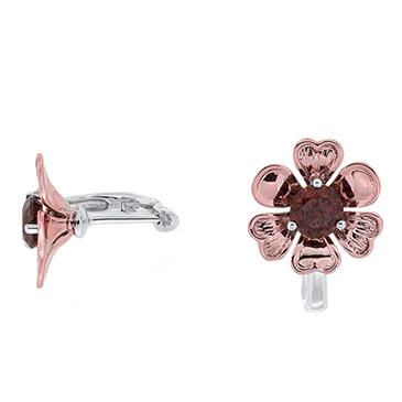 Prima Garnet Coated Flower Earrings