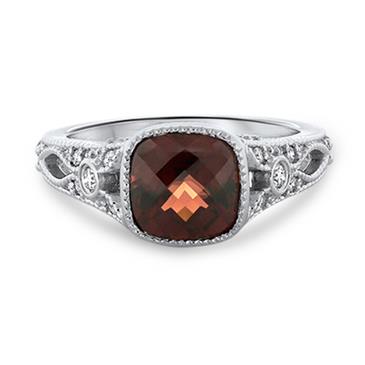 Prima Garnet & Diamond Antique Ring