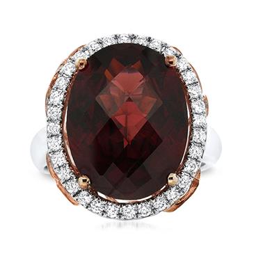 Prima Garnet & Diamond Ring