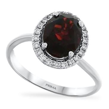 Prima Garnet & Diamond Ring