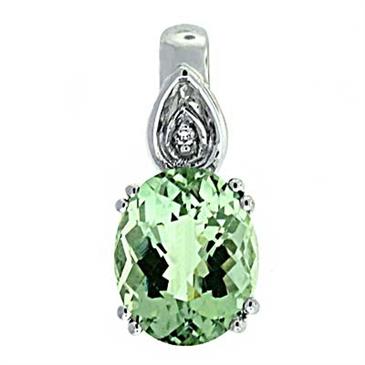 Prima Green Amethsyt & Diamond Pendant