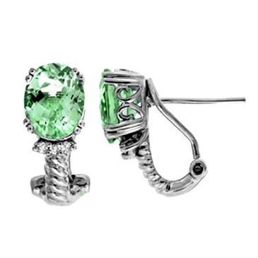 Prima Green Amethyst & Diamond Earrings