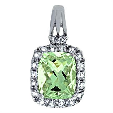 Prima Green Amethyst & White Topaz Pendant