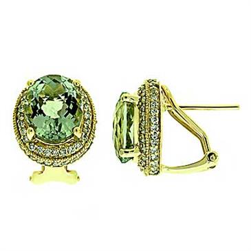 Prima Green Amethyst & Diamond Earrings