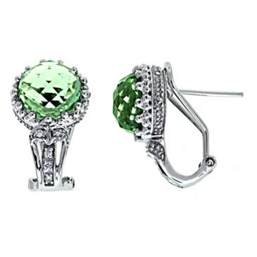 Prima Green Amethyst & Diamond Earrings