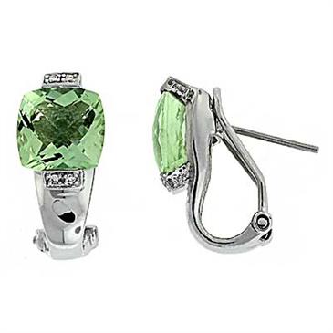 Prima Green Amethyst & Diamond Earrings