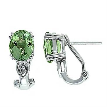 Prima Green Amethyst & Diamond Earrings