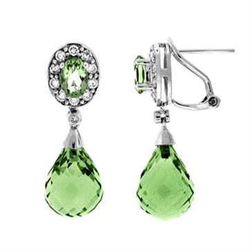 Prima Green Amethyst & Diamond Earrings