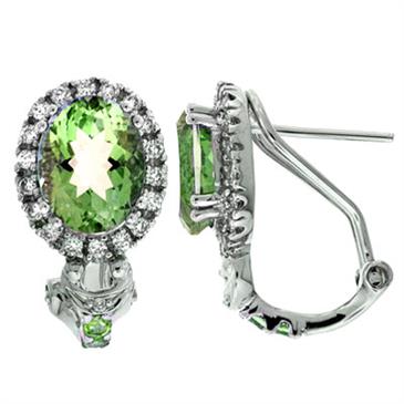 Prima Green Amethyst & Diamond Earrings