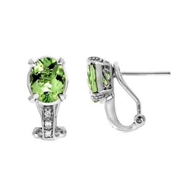 Prima Green Amethyst & Diamond Earrings