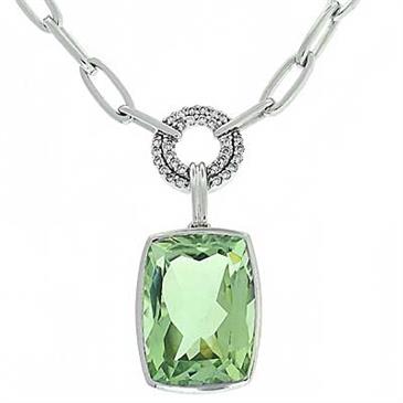 Prima Green Amethyst & Diamond Necklace