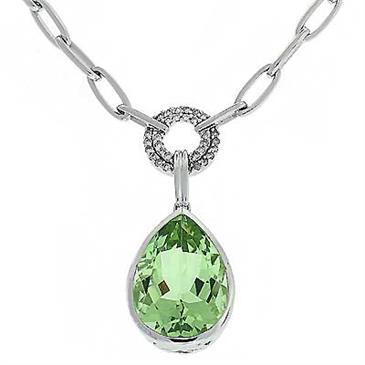 Prima Green Amethyst & Diamond Necklace