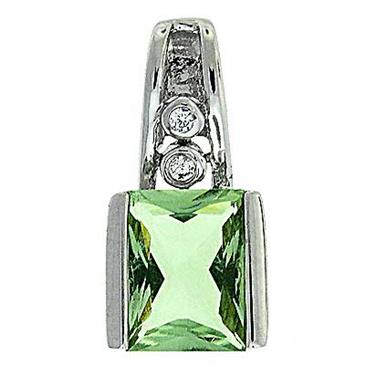 Prima Green Amethyst & Diamond Pendant