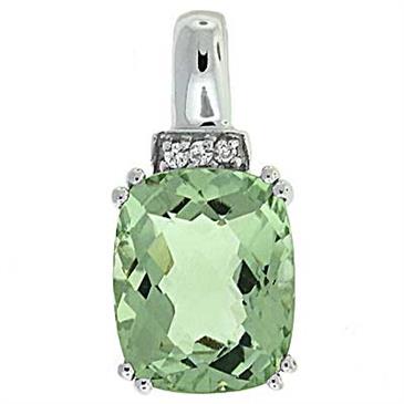 Prima Green Amethyst & Diamond Pendant