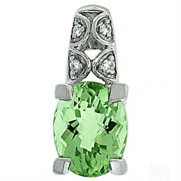 Prima Green Amethyst & Diamond Pendant