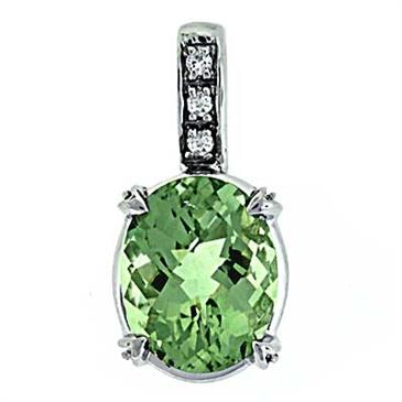 Prima Green Amethyst & Diamond Pendant