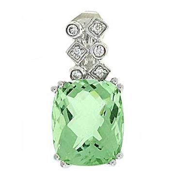 Prima Green Amethyst & Diamond Pendant