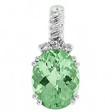 Prima Green Amethyst & Diamond Pendant