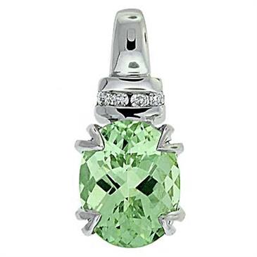 Prima Green Amethyst & Diamond Pendant