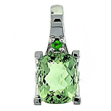 Prima Green Amethyst,Tsavorite & Diamond Pendant