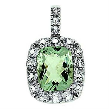 Prima Green Amethyst & White Topaz Pendant