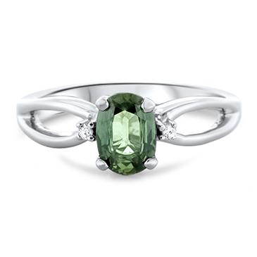 Prima Green Sapphire & Diamond Ring