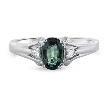 Prima Green Sapphire & Diamond Ring