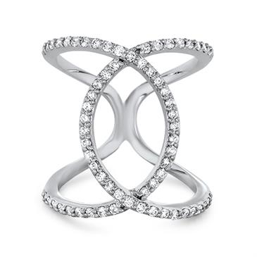 Prima Large Diamond Swirl Ring