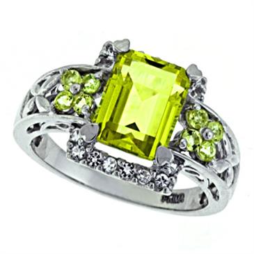 Prima Lemon Quartz And White Topaz Ring