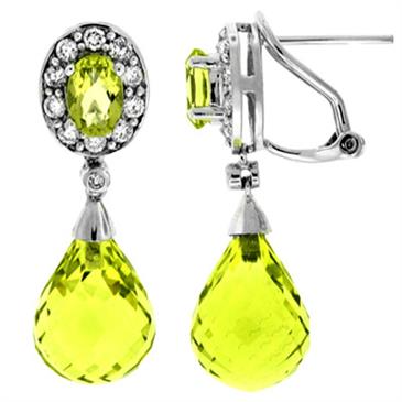 Prima Lemon Quartz & Diamond Earrings