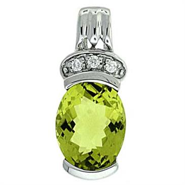 Prima Lemon Quartz & Diamond Pendant