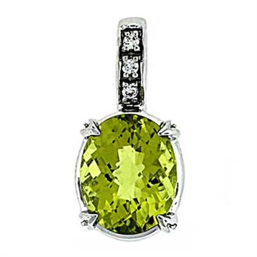 Prima Lemon Quartz & Diamond Pendant