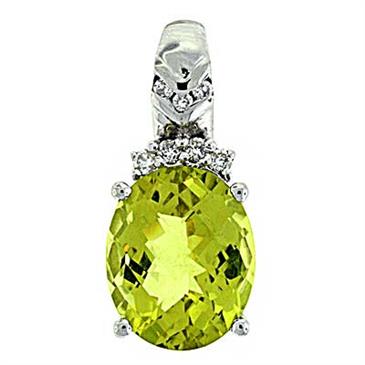 Prima Lemon Quartz & Diamond Pendant