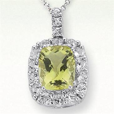 Prima Lemon Quartz & White Topaz Pendant