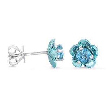 Prima London Blue Coated Mini Flower Earrings