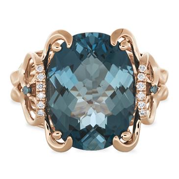 Prima London Blue & Diamond Ring With Blue Diamonds