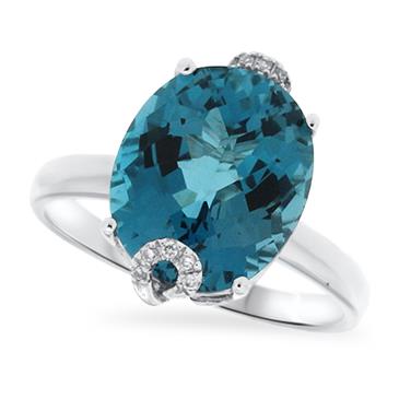 Prima London Blue Topaz & Diamond Ring