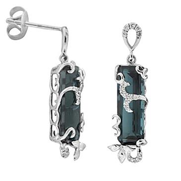 Prima London Blue Topaz & Diamond Earrings