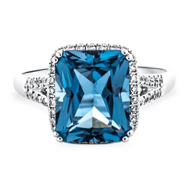 Prima London Blue Topaz & Diamond Ring