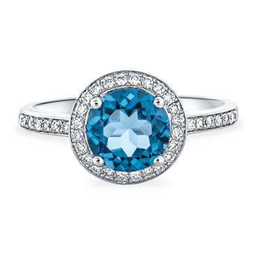 Prima London Blue Topaz & Diamond Ring