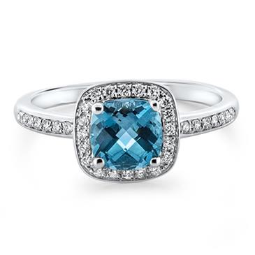 Prima London Blue Topaz & Diamond Ring