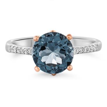 Prima London Blue Topaz & Diamond Ring